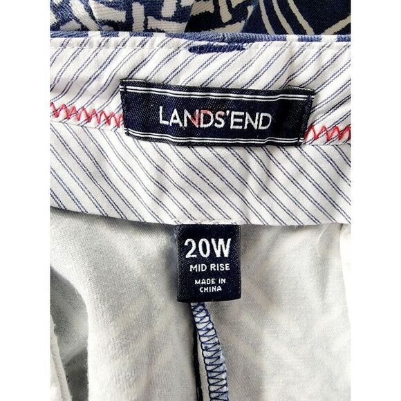 Lands' End 20W Blue White Shorts‎ Women's Beach Preppy Pockets Stretch - Picture 5 of 6